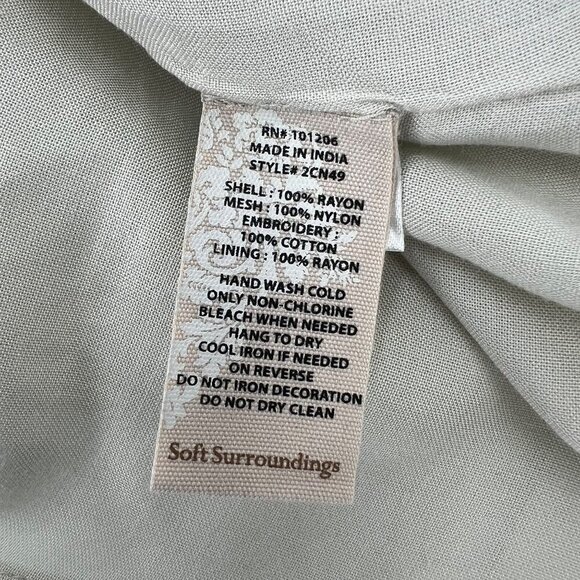 Soft Surroundings M Beige Lace Embroidered Sleeveless Top Travel Boho - Picture 4 of 10